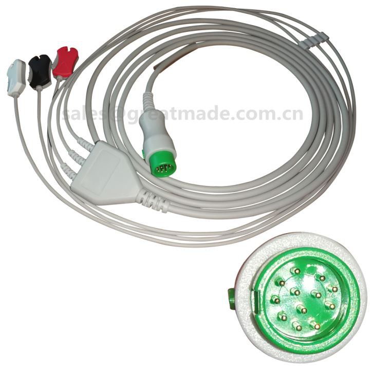 Миндраи 12-дијелни ЕКГ кабл с једноструким жицама, 3-водич, 5лд